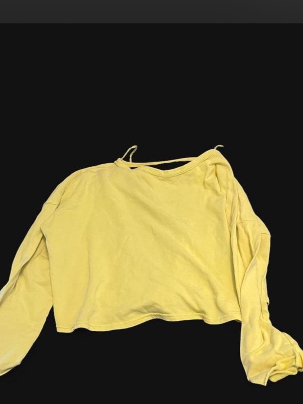 Cropped Long-Sleeve Women's Top in Lemon Yellow